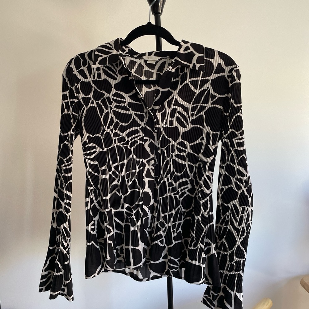 Vintage pleated shirt blouse (S)